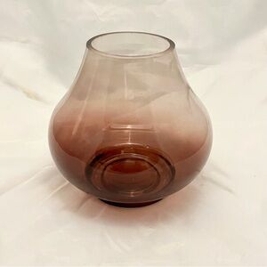 Brown Smokey Glass Candle Holder, Decorative Glass Container